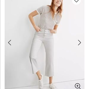 Madewell slim fit wide leg button fly white jeans